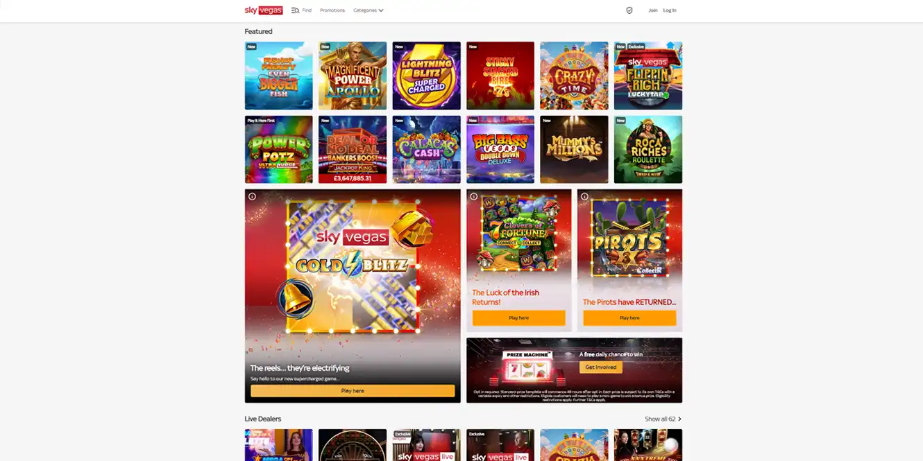 sky vegas casino games